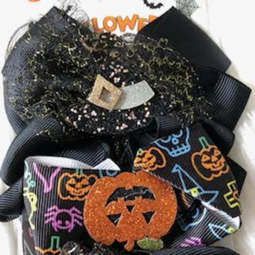 Set of 4 Halloween Hairbows